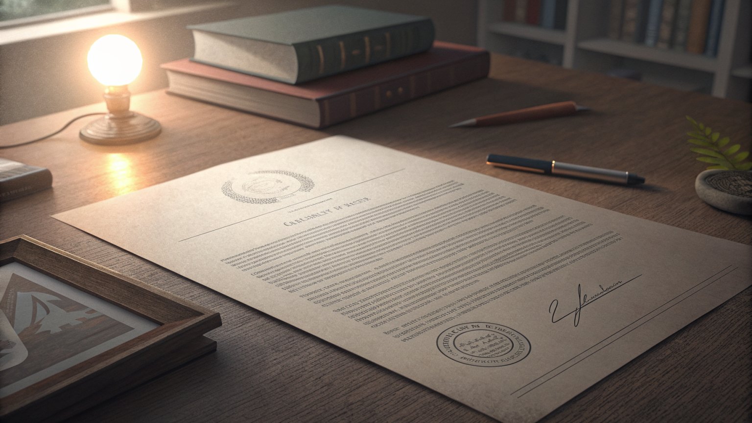A document with a faint watermark visible under light